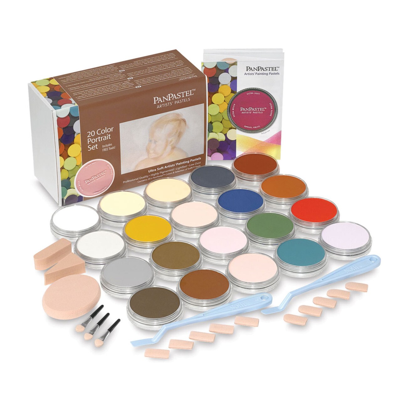PanPastel Artists’ Painting Pastels Set - Portrait Colors, Set of 20